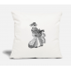 Japanese Portrait Natural White Pillow